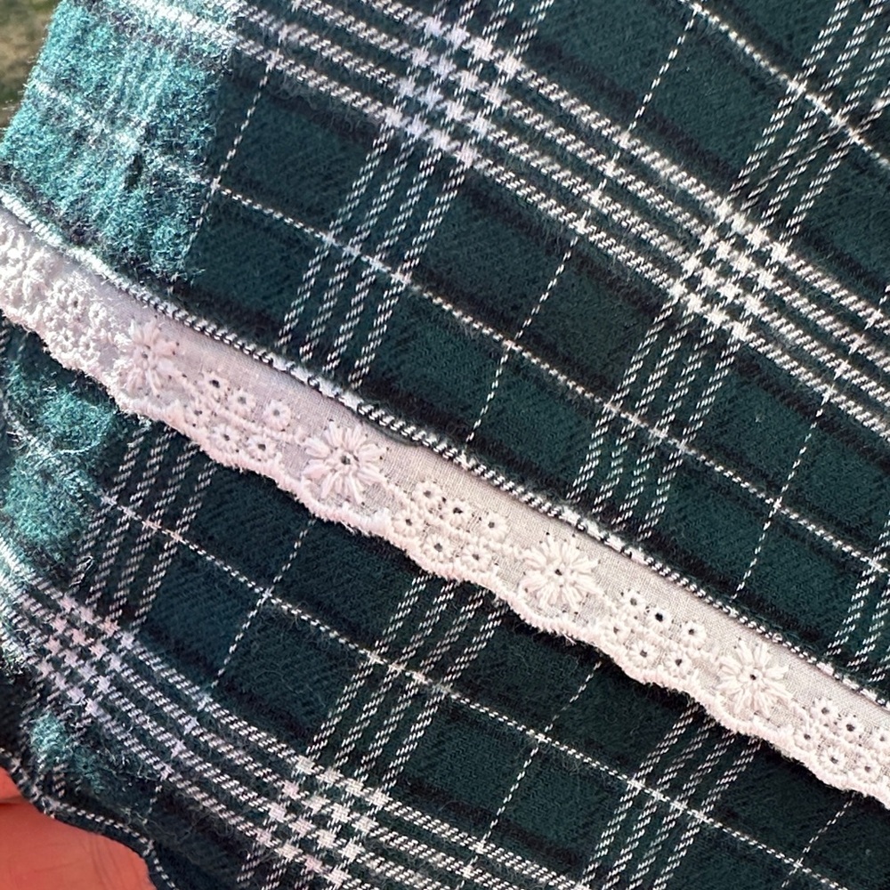 Recollections Green Plaid Robe with White Accents - Picture 5 of 5